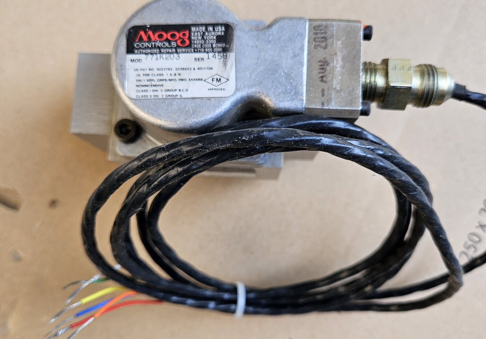 MOOG G771K203 FLOW SERVO CONTROL VALVE GE 312A6077 P5, New Nos Ovp Unused Neu