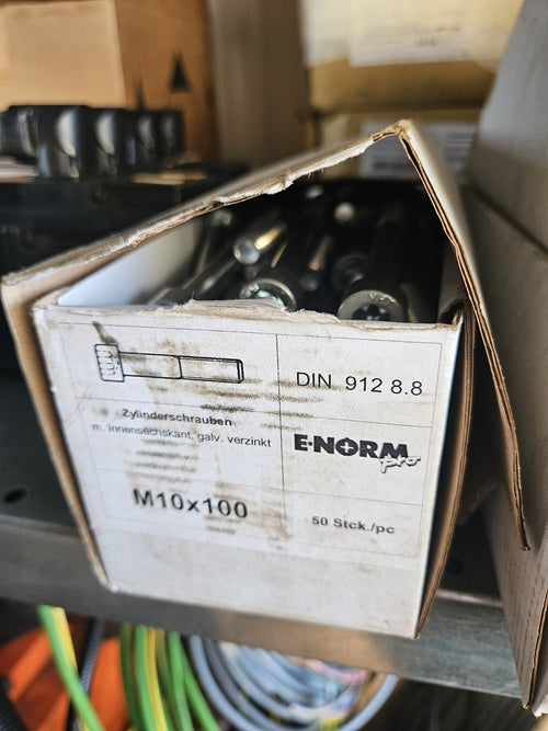 50 Stück  M10x100 Zylinderschrauben DIN 912 galv. verzinkt 8.8 Innensechskant