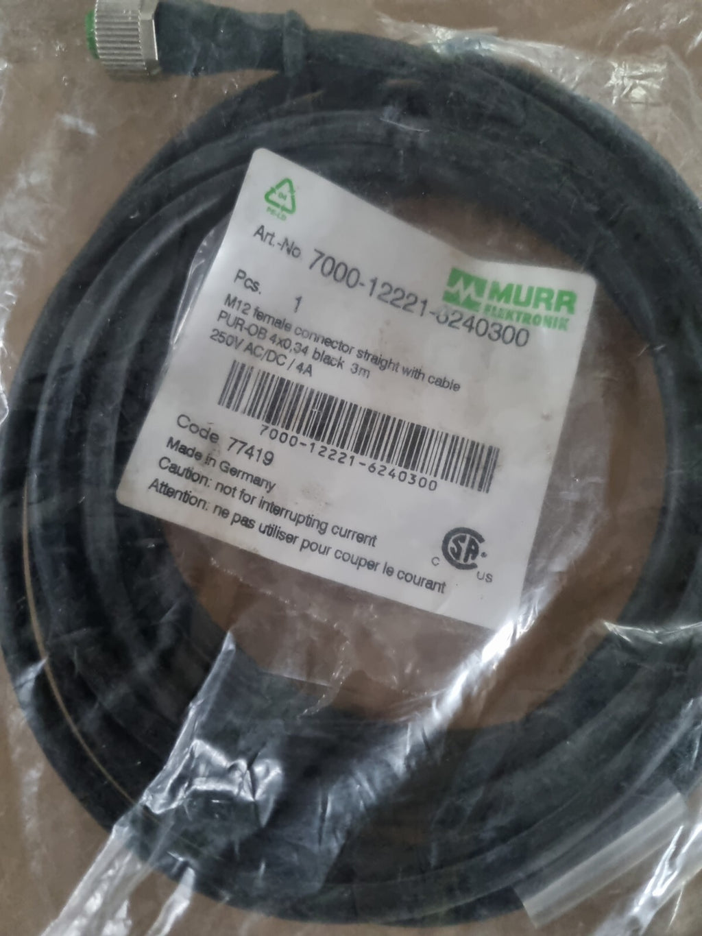 MURR ELEKTRONIK 7000-12221-6240300 / 7000122216240300 (BRAND NEW)