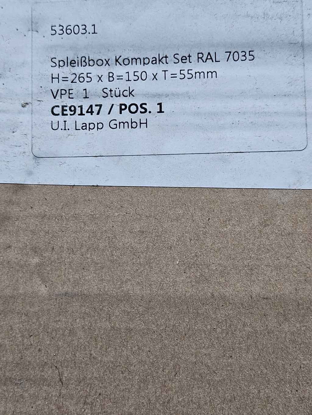 LAPP GmbH Kompakt Spleißbox 53603.1 Neu/ovp, CE9147