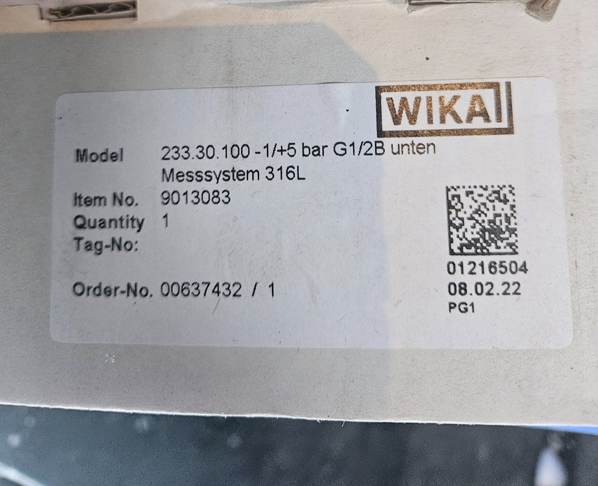 WIKA Manometer Glyzerin 233.30.100, diverse Modelle zur Auswahl G1/2"B, neu/ovp