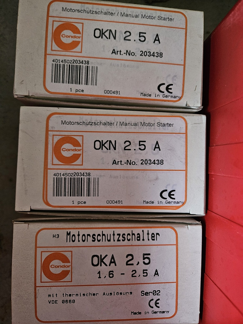 NEU/OVP Condor Motorschutzschalter 203438 OKN-2,5 AA,  1,6-2,5 A Kärcher/Frank