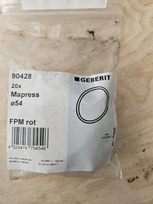 20 x GEBERIT Mapress 90428 Dichtring FPM rot, Sealed Bag, Neu/ovp 4025416704546