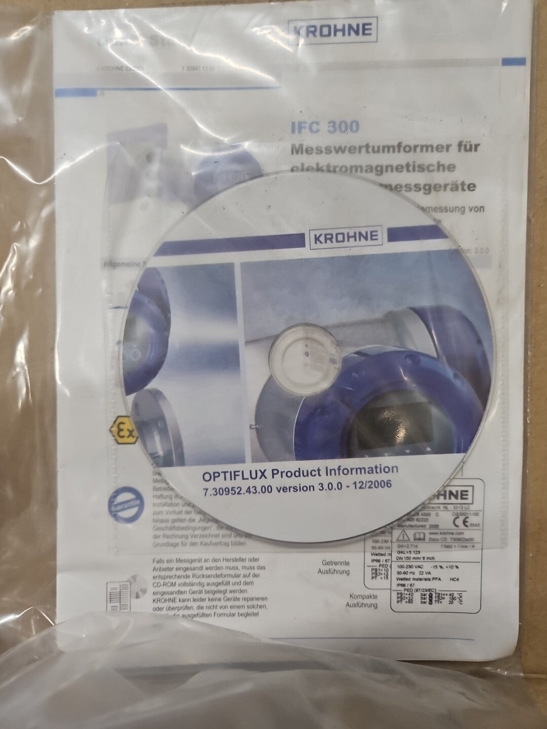 Krohne IFC F 300 Optiflux Transmitter | Neu, New, Nos, CG30011100, S/N:A07 P0448