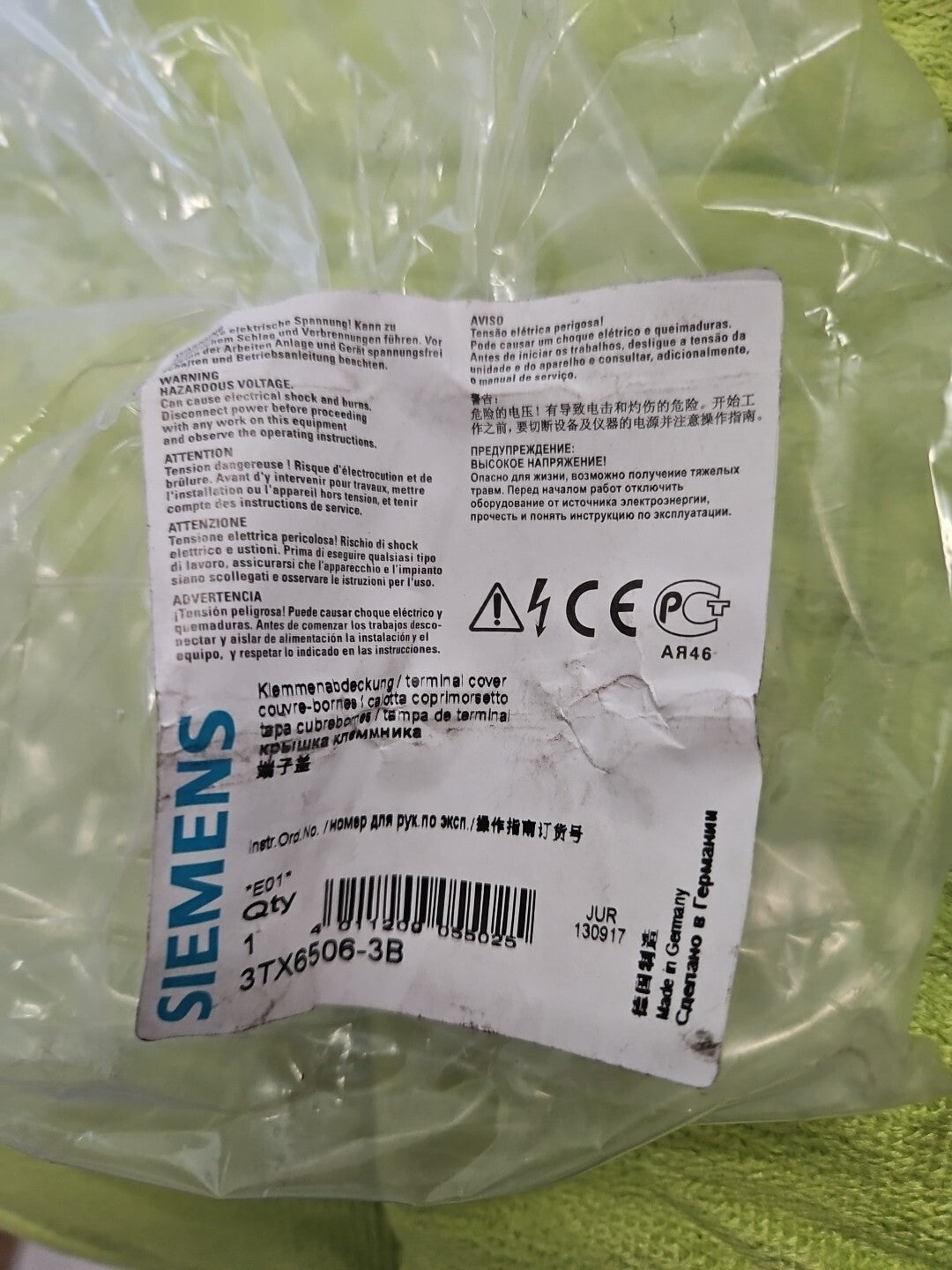 Neu-OVP: 5xSiemens 3TX6506-3B Klemmabdeckung M6 3TX6 5063B Transparent Abdeckung