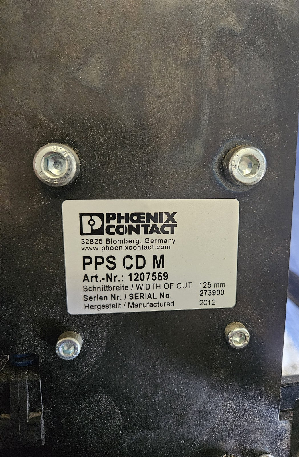 Phoenix Contact PPS CD M, 1207569, 273909 Cable duct cutter Used Working