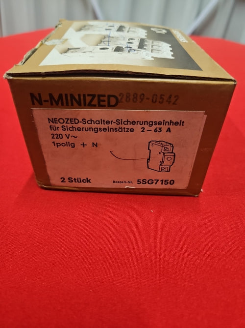 2 x Siemens NEOZED Schalter SICHERUNGSEINHEIT 5SG7150, 2-63A, New, Neu Unused