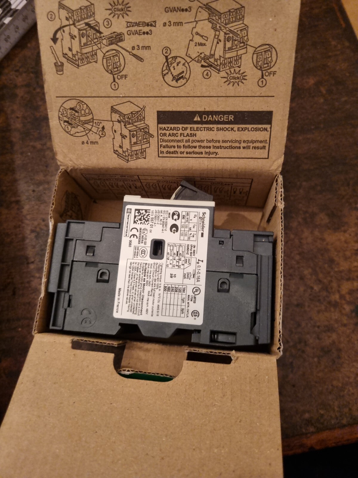 Schneider GV2ME01C 0.1-0.16A Tesys 035634 Motor Circuit breaker new in box