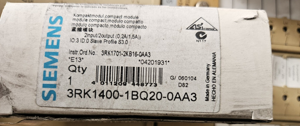 Siemens 3RK1400-1BQ20-0AA3 3RK1 4001BQ20-0AA3 Modul Kompaktmodul -unused/OVP-neu