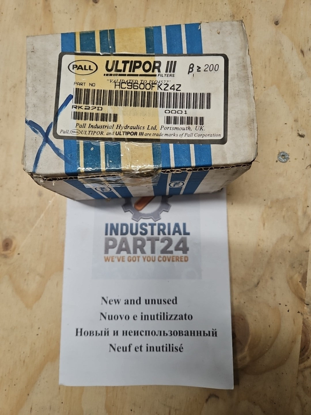 1 x Pall Corporation HC9600FKZ4Z, RK27D, 200 micron ULTIPOR, FILTER NEU OVP, New