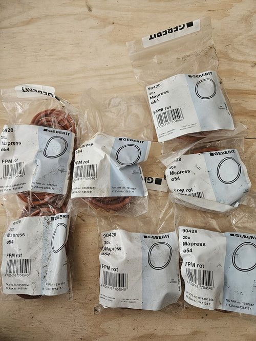 20 x GEBERIT Mapress 90428 Dichtring FPM rot, Sealed Bag, Neu/ovp 4025416704546
