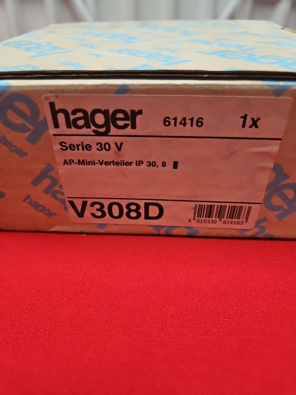 Hager 61416, Aufputz Verteiler V308d wie Gd108n Neu/Ovp, New Unused Serie 30