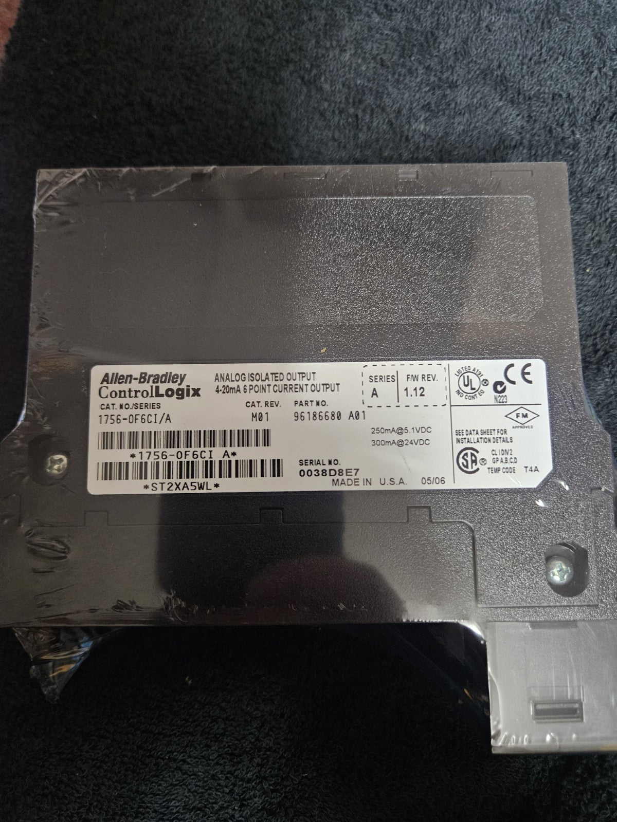 Allen-Bradley 1756-OF6CI/A ControlLogix Analog Isolated Output Module, new unuse