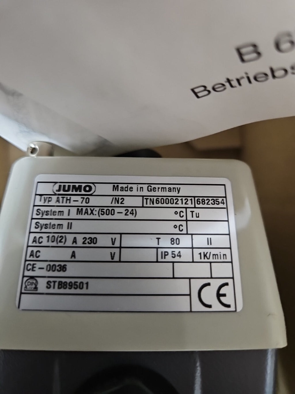 JUMO ATHs-70, Aufbau THERMOSTAT, neu/ovp, Unbenutzt, New Old Stock,