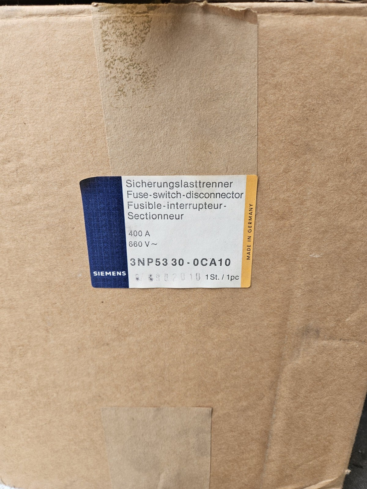 Siemens 3NP5330-0CA10 Lasttrennschalter 400 A 660V 3NP53 30-0CA10 unused OVP,neu