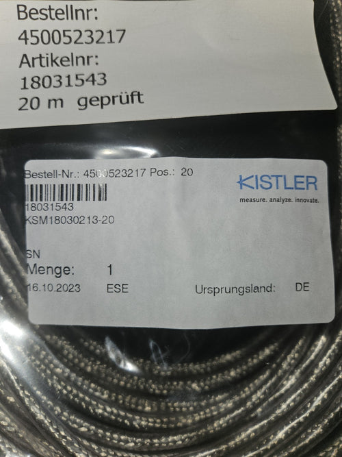 20m Kistler 18031543KSM18030213-20 Kabel Datenleitung Datenkabel Neu/ovp, NEW