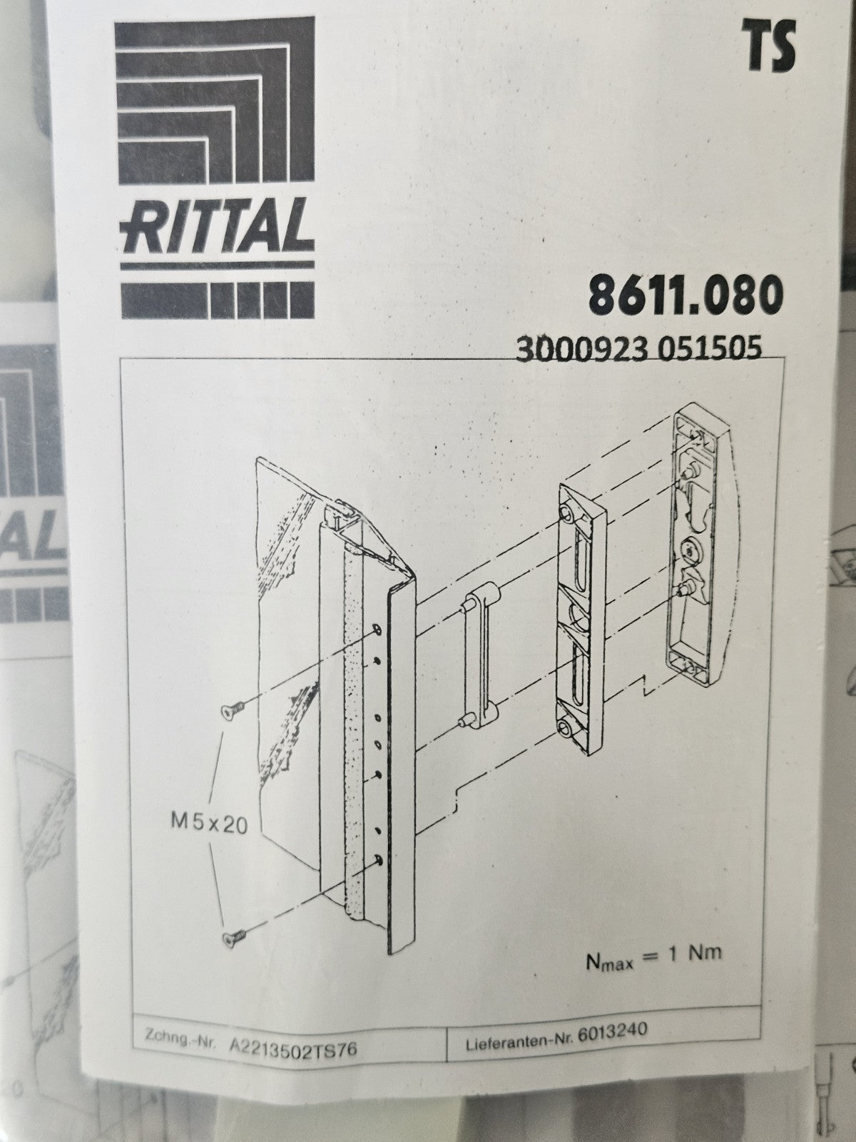 Rittal Schaltschrank Zubehör TS8611.080, 3000923 051505