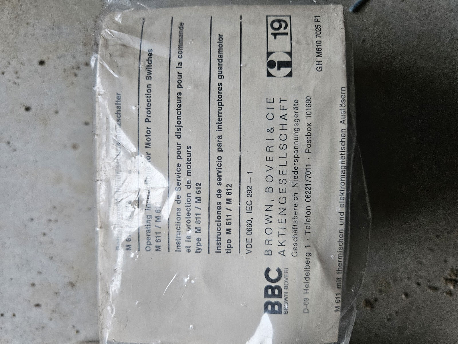 1 x BBC M611 Motorschutzschalter 1,6-2,5A Neu/ovp, New, Unused