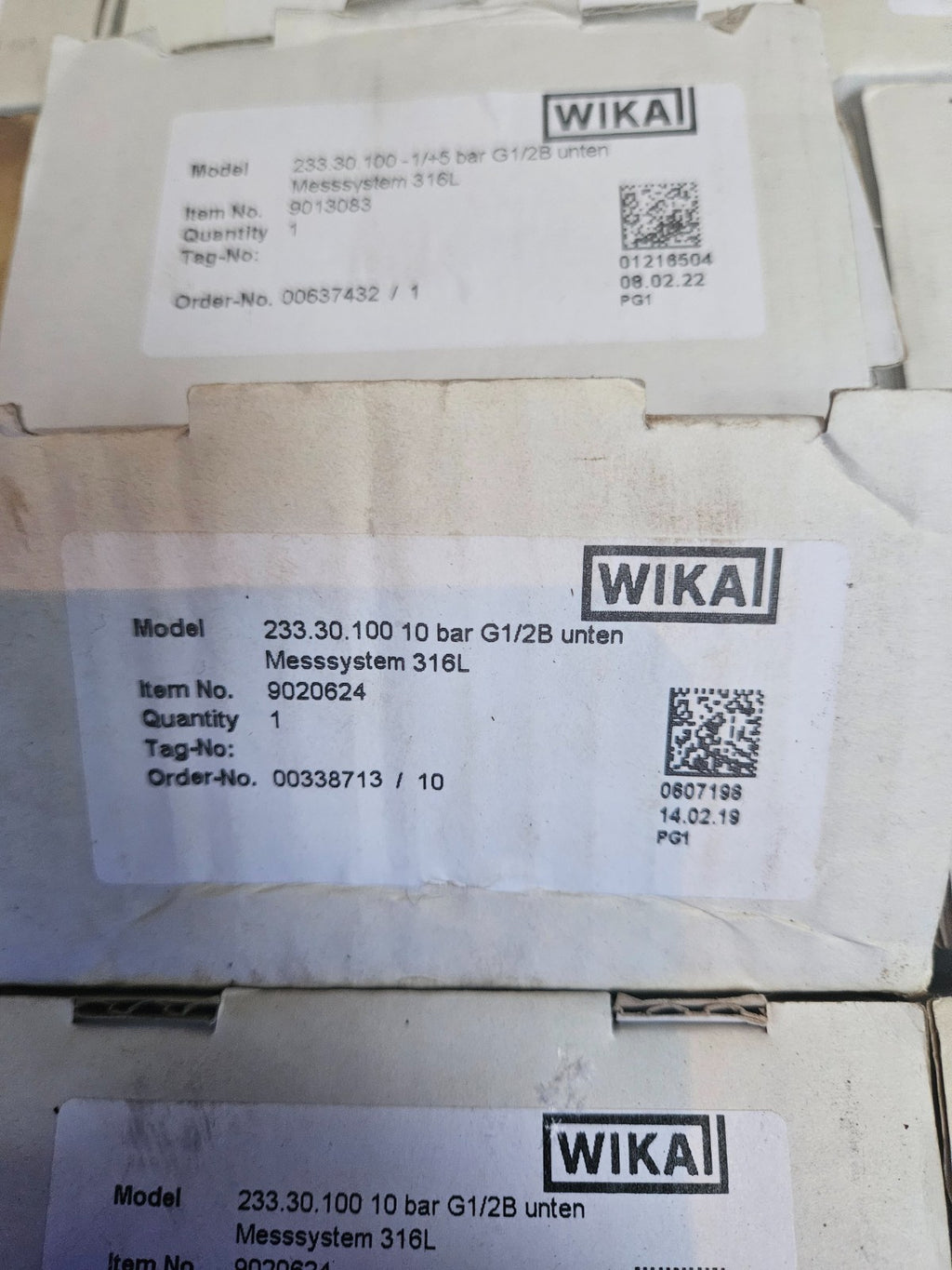 WIKA Manometer Glyzerin 233.30.100, diverse Modelle zur Auswahl G1/2"B, neu/ovp