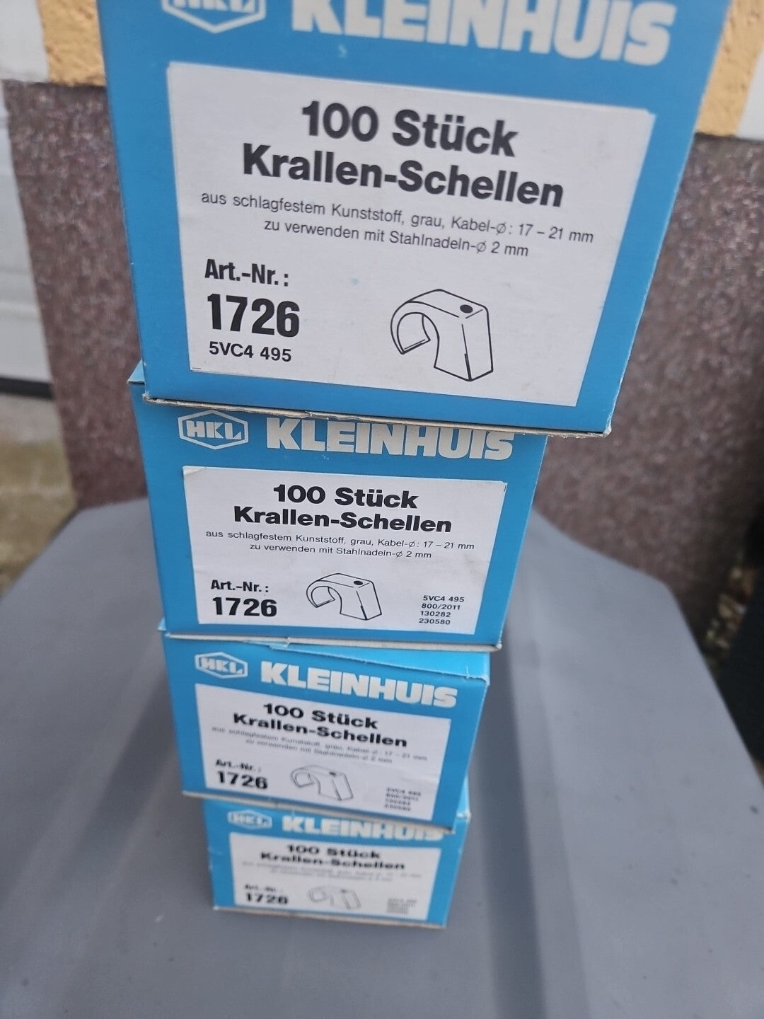 Kleinhuis 1726 Krallenschelle, ohne Nagel, für Kabel-Ø 17-21 mm, Kunststoff PP, 