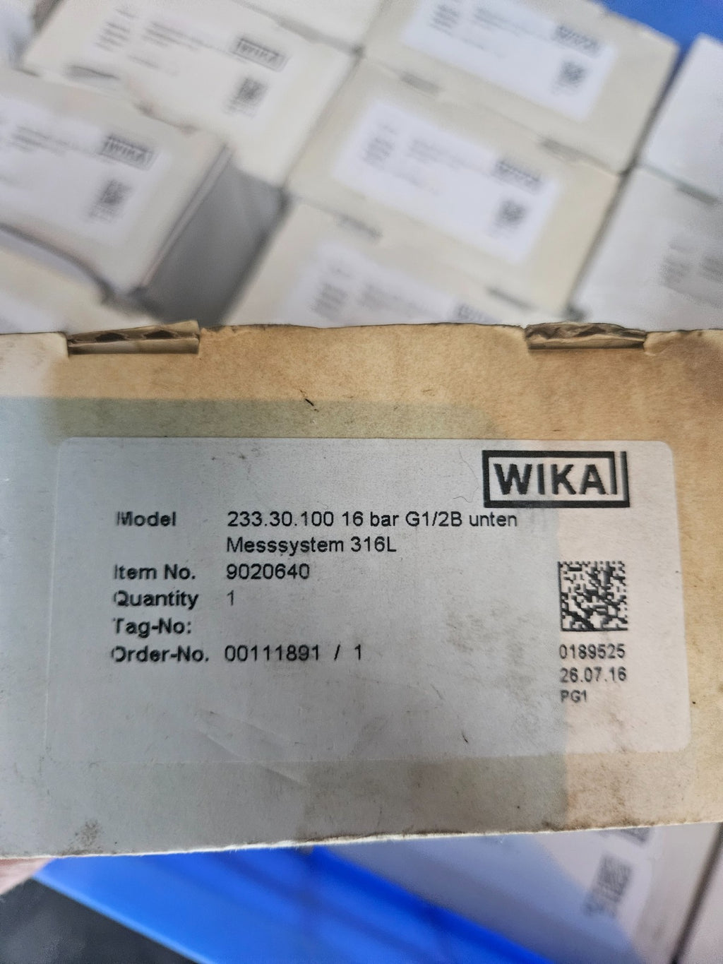 WIKA Manometer Glyzerin 233.30.100, diverse Modelle zur Auswahl G1/2"B, neu/ovp