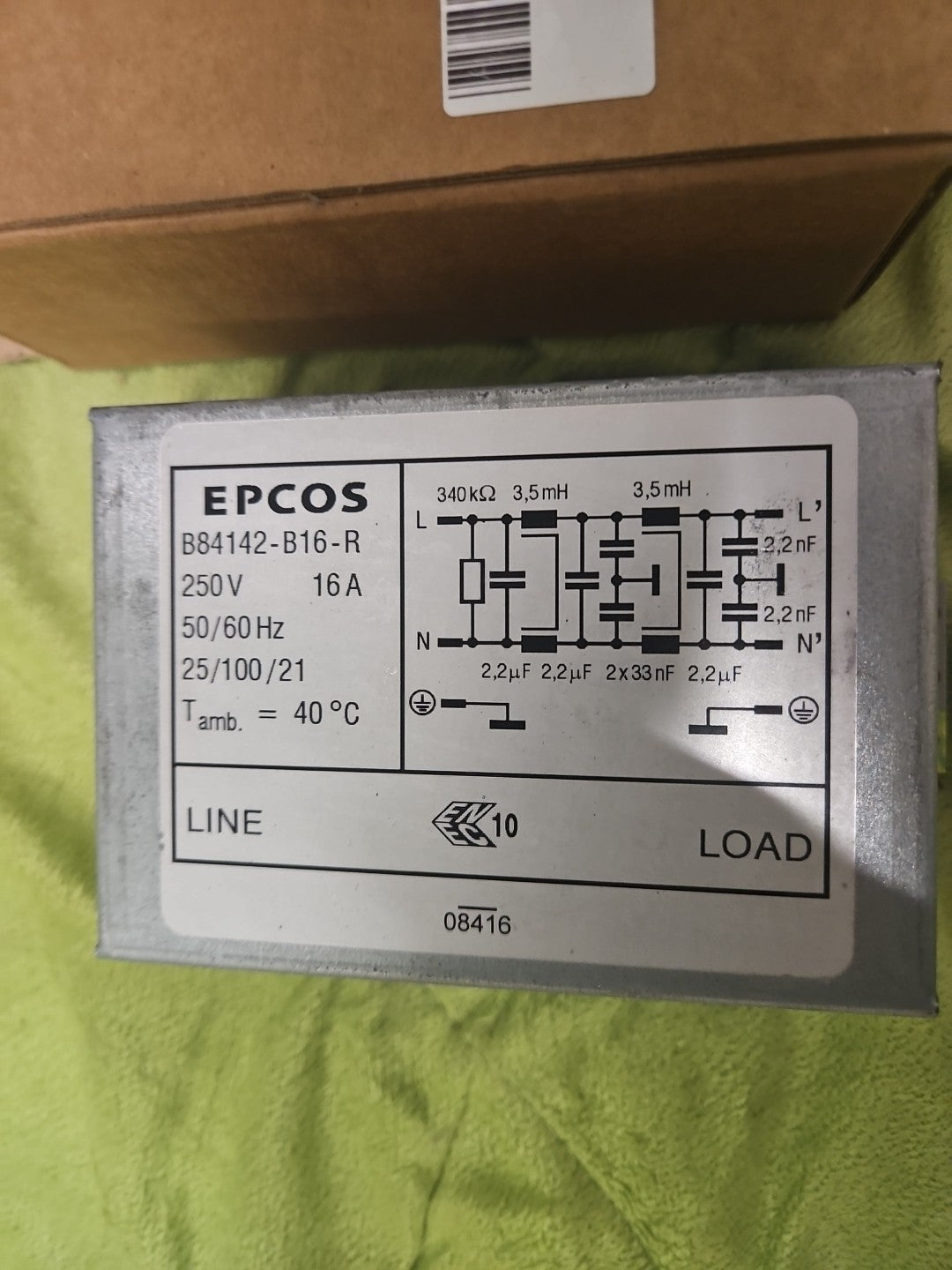 1 x Epcos B84142-B16-R, 213-8400 Entstörfilter 250 V/AC 16 A Neu/ovp Unused New