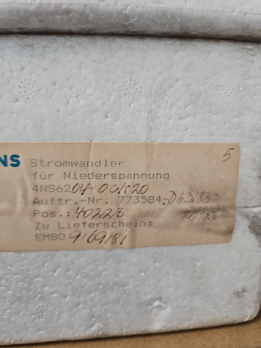 Siemens 4NS6204-0CK20 Stromwandler für Niederspannung Converter,new In Box, Neu