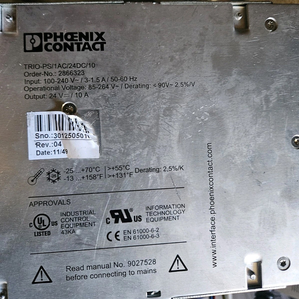 Original Phoenix Contact TRIO-PS/1AC/24DC/10 2866323 Netzteil, Tested, Works!