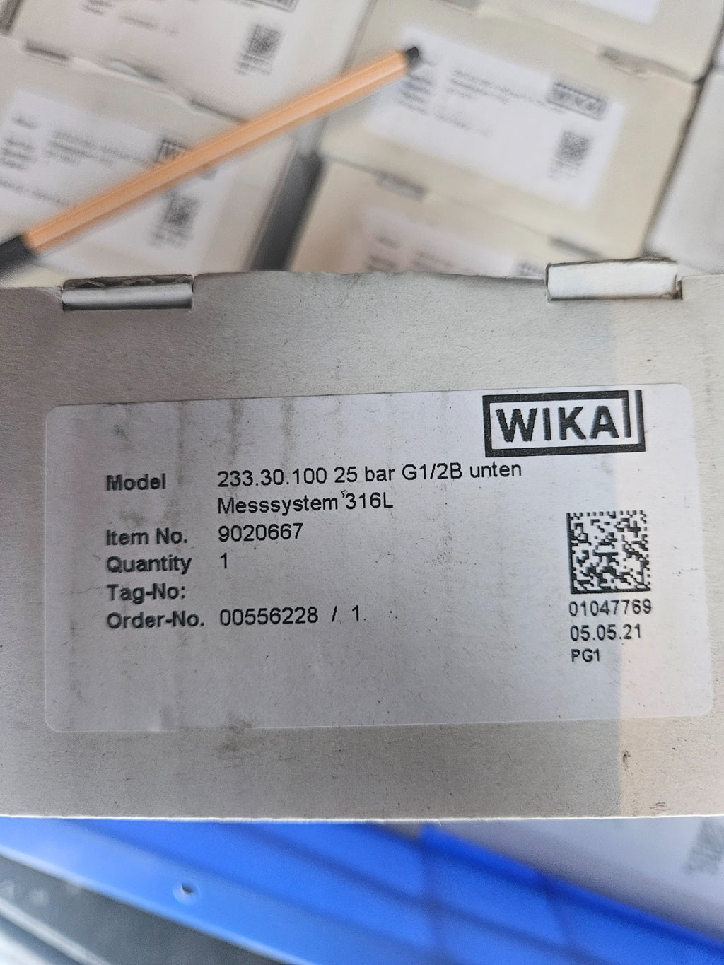WIKA Manometer Glyzerin 233.30.100, diverse Modelle zur Auswahl G1/2"B, neu/ovp