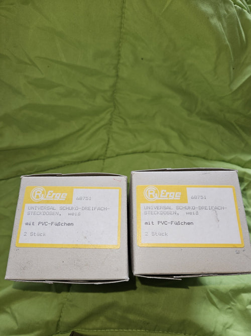 4 x ERGE 68851 Universal 3-Fach SCHUKO STECKDOSEN, weiss, Neu Ovp, New In Box 