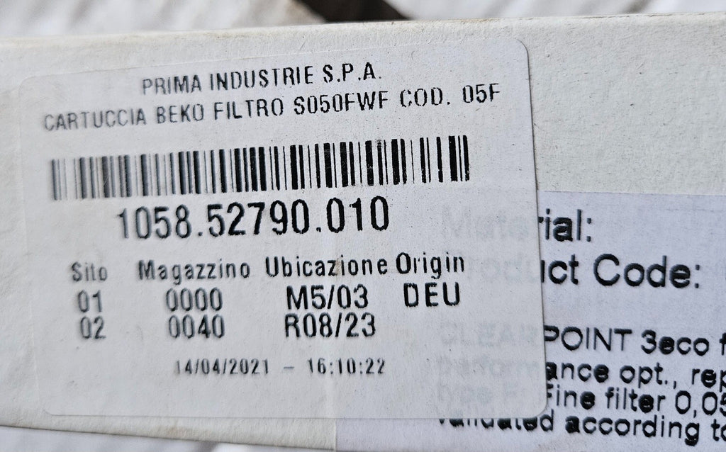 Clearpoint/Beko Filterelement 05F, 05A, 05S, 05CX, 05FXfor Prima Laser neu/ovp