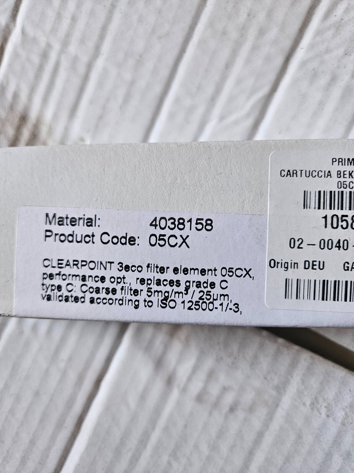 Clearpoint/Beko Filterelement 05F, 05A, 05S, 05CX, 05FXfor Prima Laser neu/ovp