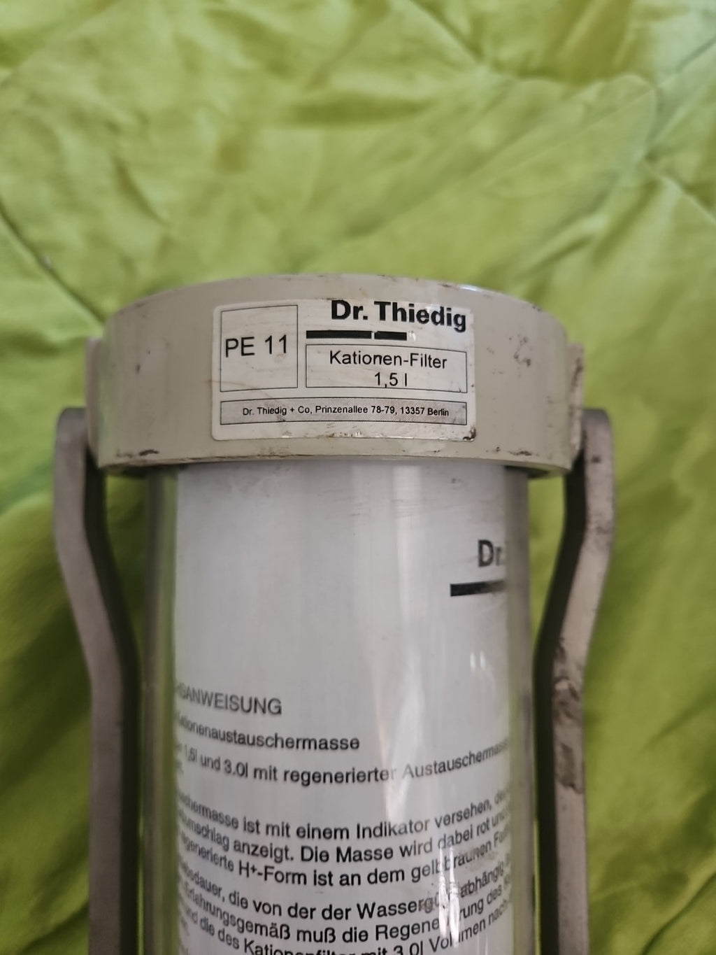 Dr. Thiedig PE 11 Kationen-Filter 1,5l, Cation FILTER -unused-new Old Stock Neu
