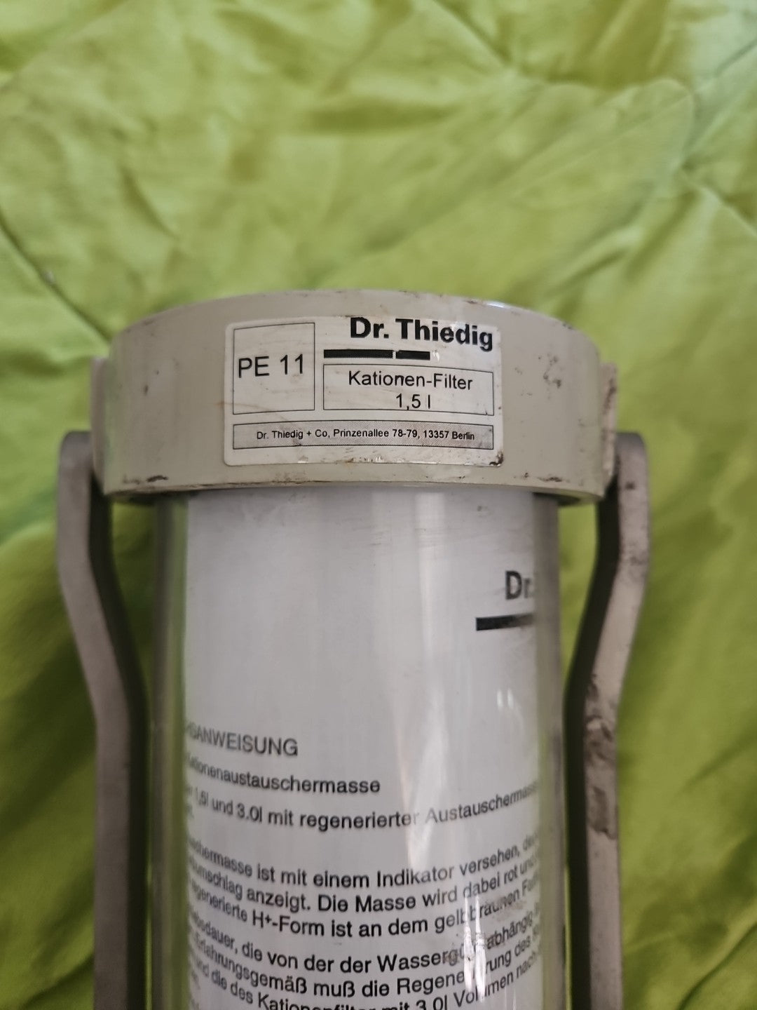 Dr. Thiedig PE 11 Kationen-Filter 1,5l, Cation FILTER -unused-new Old Stock Neu