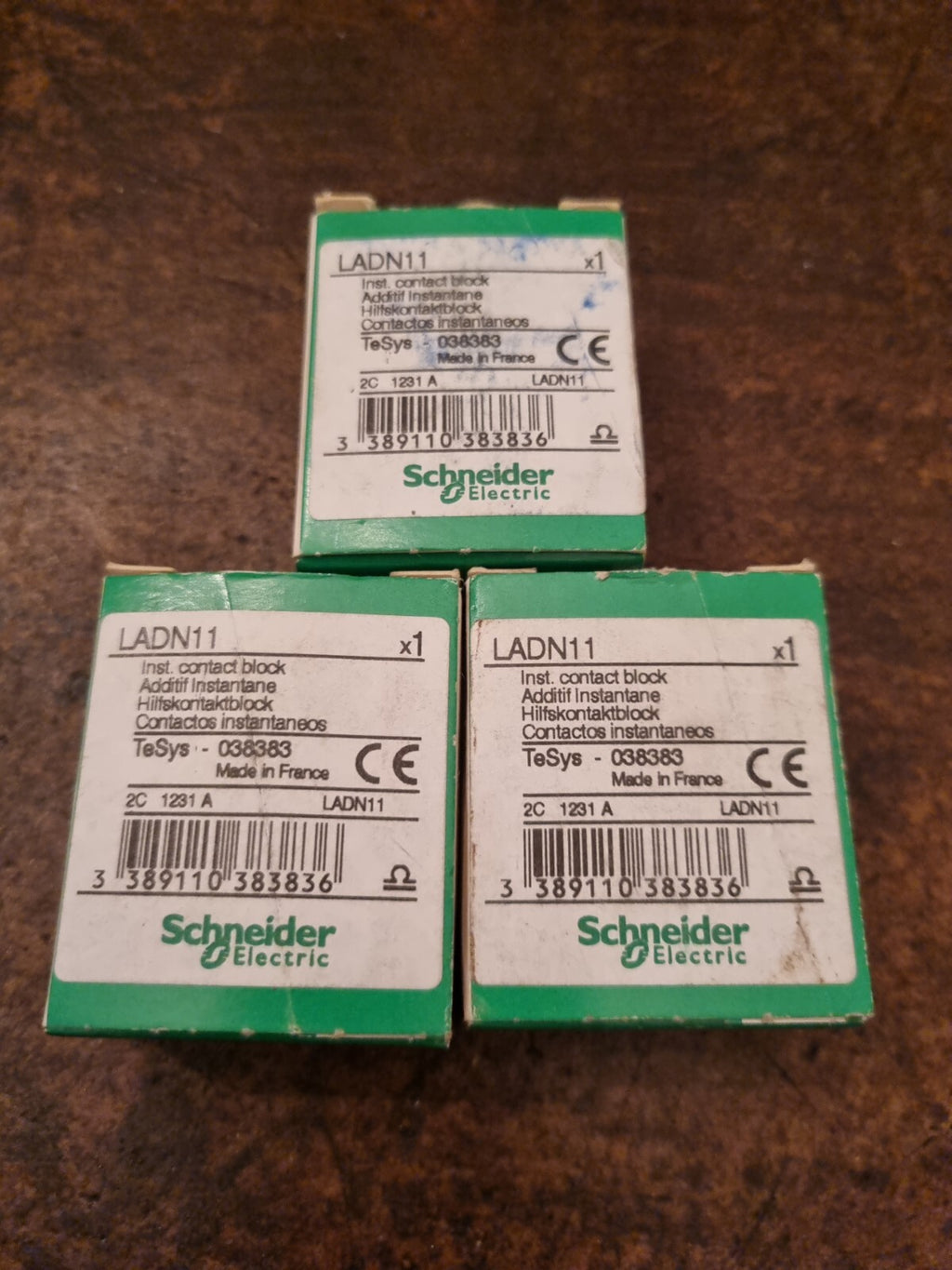 Lot of 3 x Schneider Electric LADN11 TeSys 038383 new in box 3 Stück 