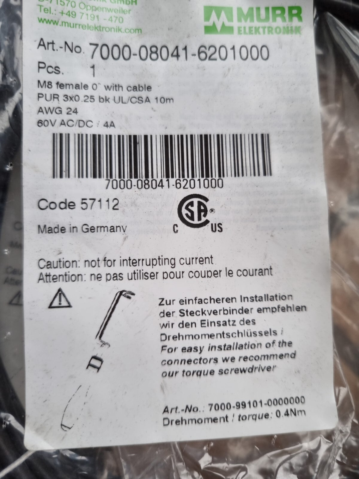 Murr 7000-08041-6201000 neu/ovp