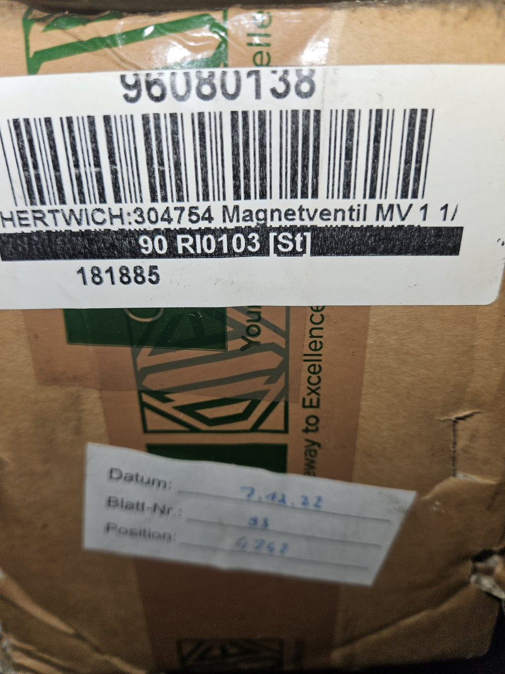 RIEGLER 2/2-MV, MS, NO, vorge., 24V DC, 8W(11W), NBR, G1 1/4, PN0,2-10bar NEU