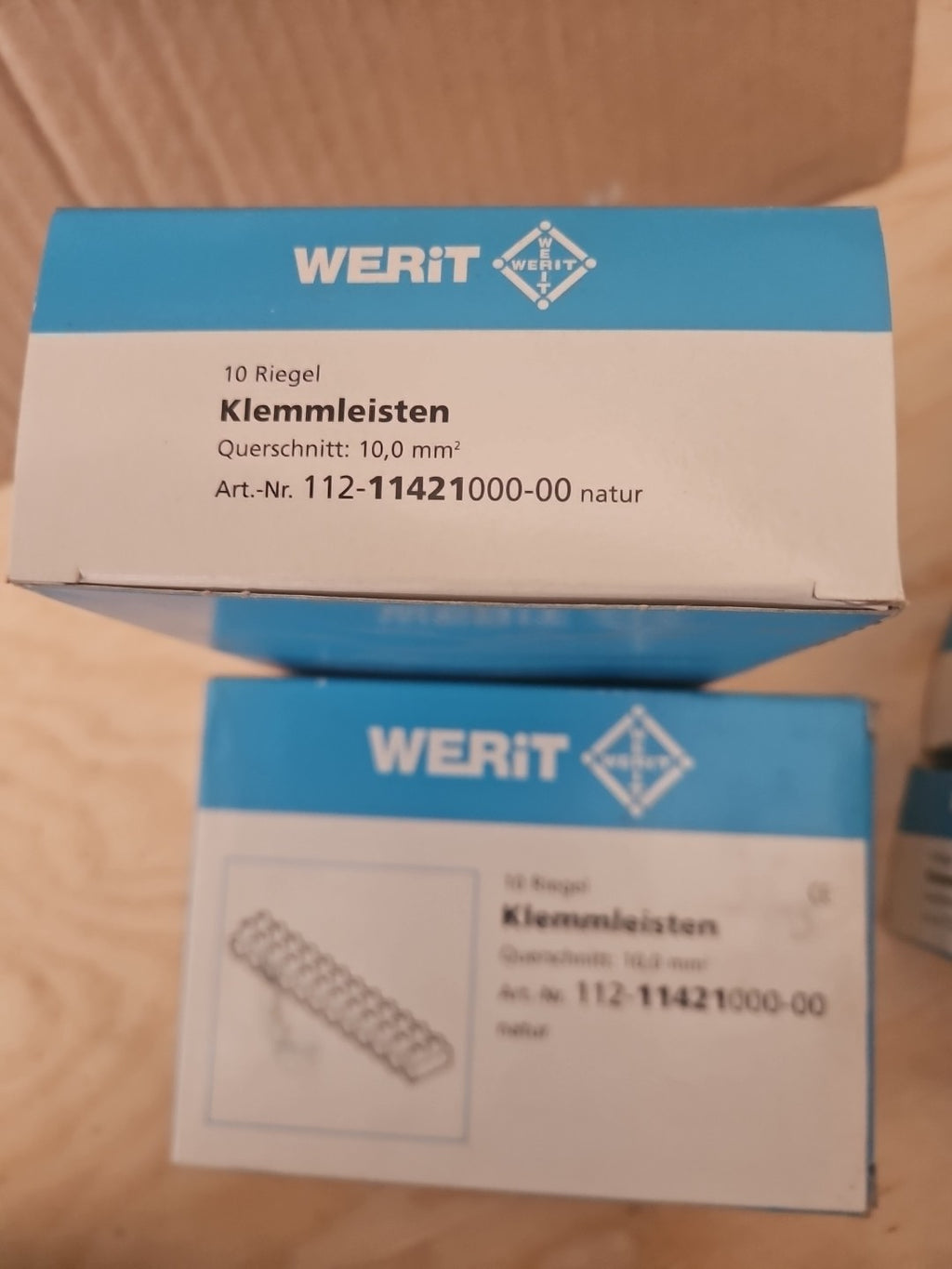 10 Riegel Werit 112-11421000-00 10mm² 450V Euro-Klemmleisten 12tlg unused/OVP