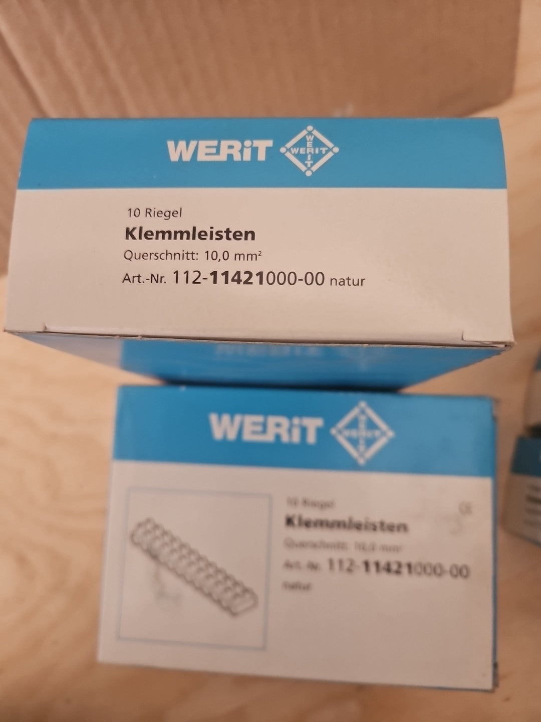 10 Riegel Werit 112-11421000-00 10mm² 450V Euro-Klemmleisten 12tlg unused/OVP