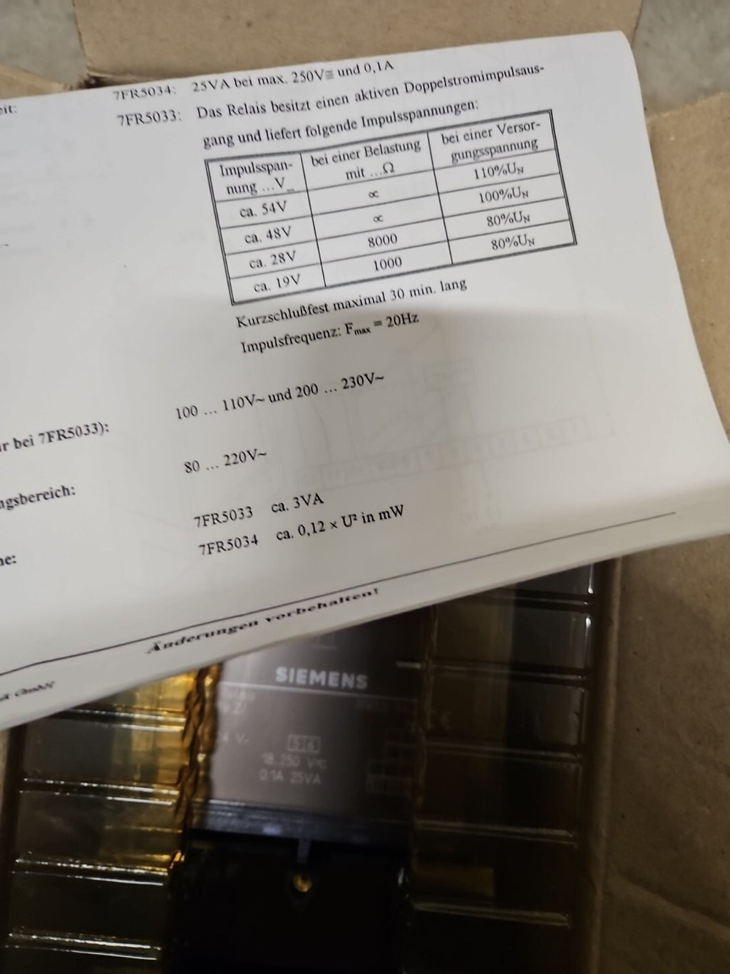 Siemens Relais Fernzählrelais 7FR50 34-2, 9680191 NEU/OVP, New In Box, NOS