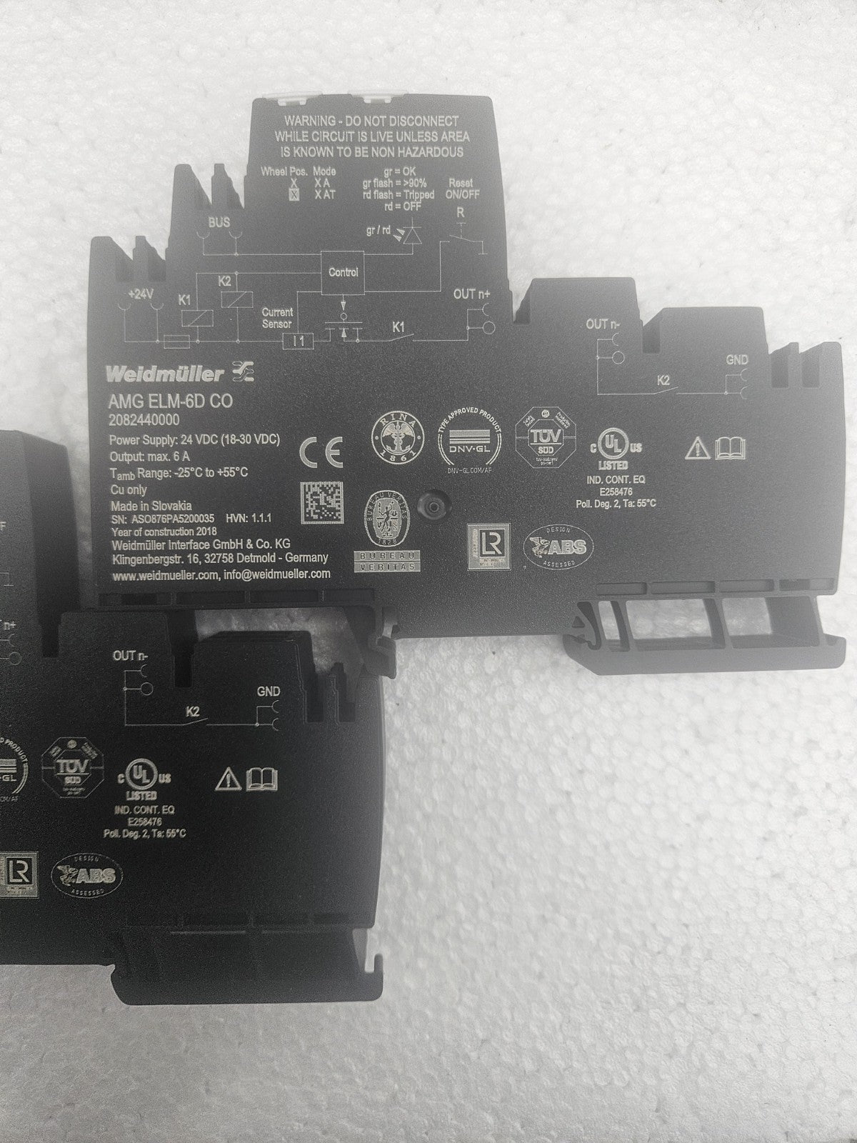 Weidmüller Lastüberwachung 2082440000 Typ AMG ELM-6D CO, New Unused,Neu Ohne Box