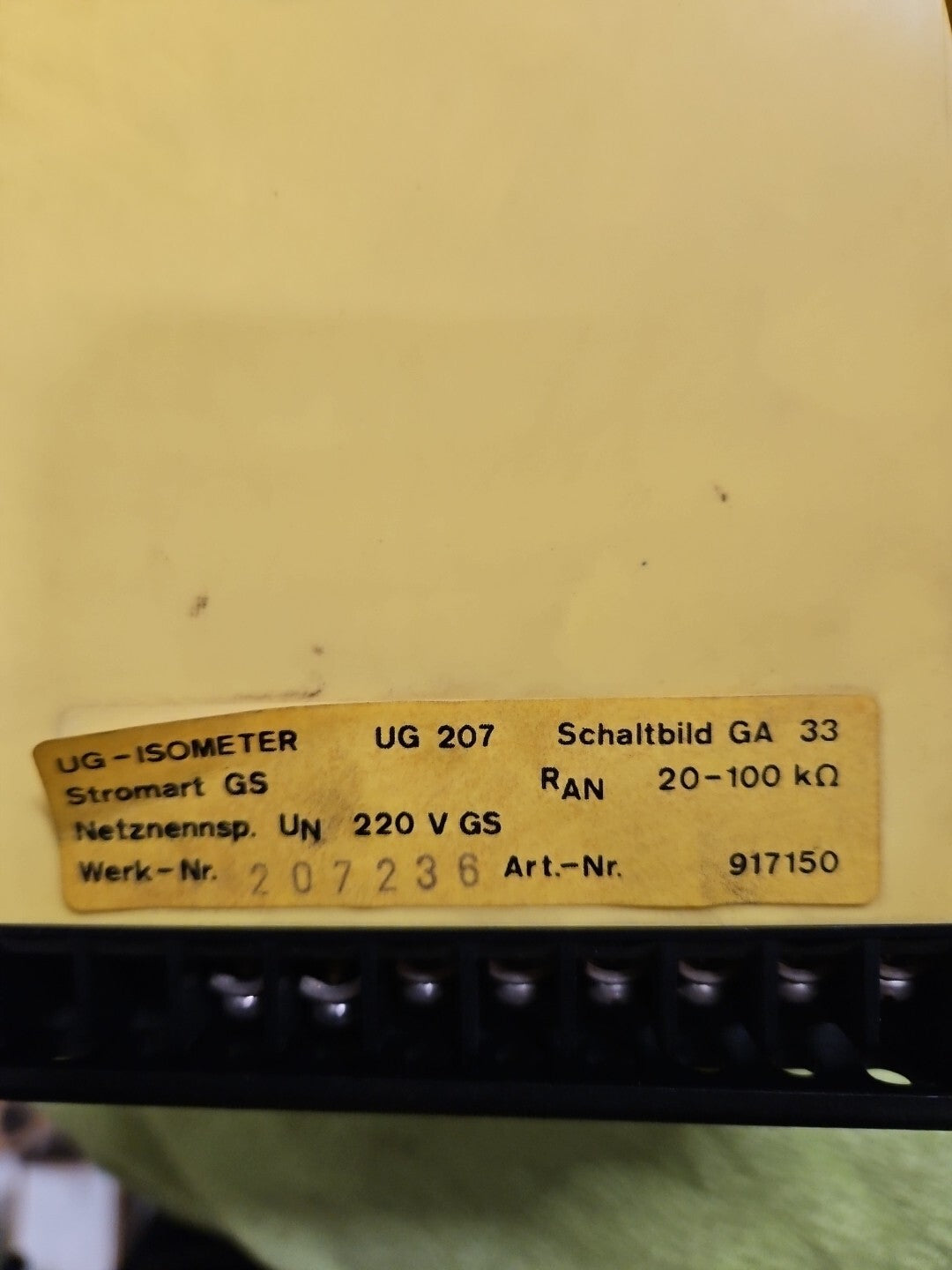 Bender UG 207 UG-Isometer | Erdschlußüberwachungsgerät, Neu, New Unbenutzt