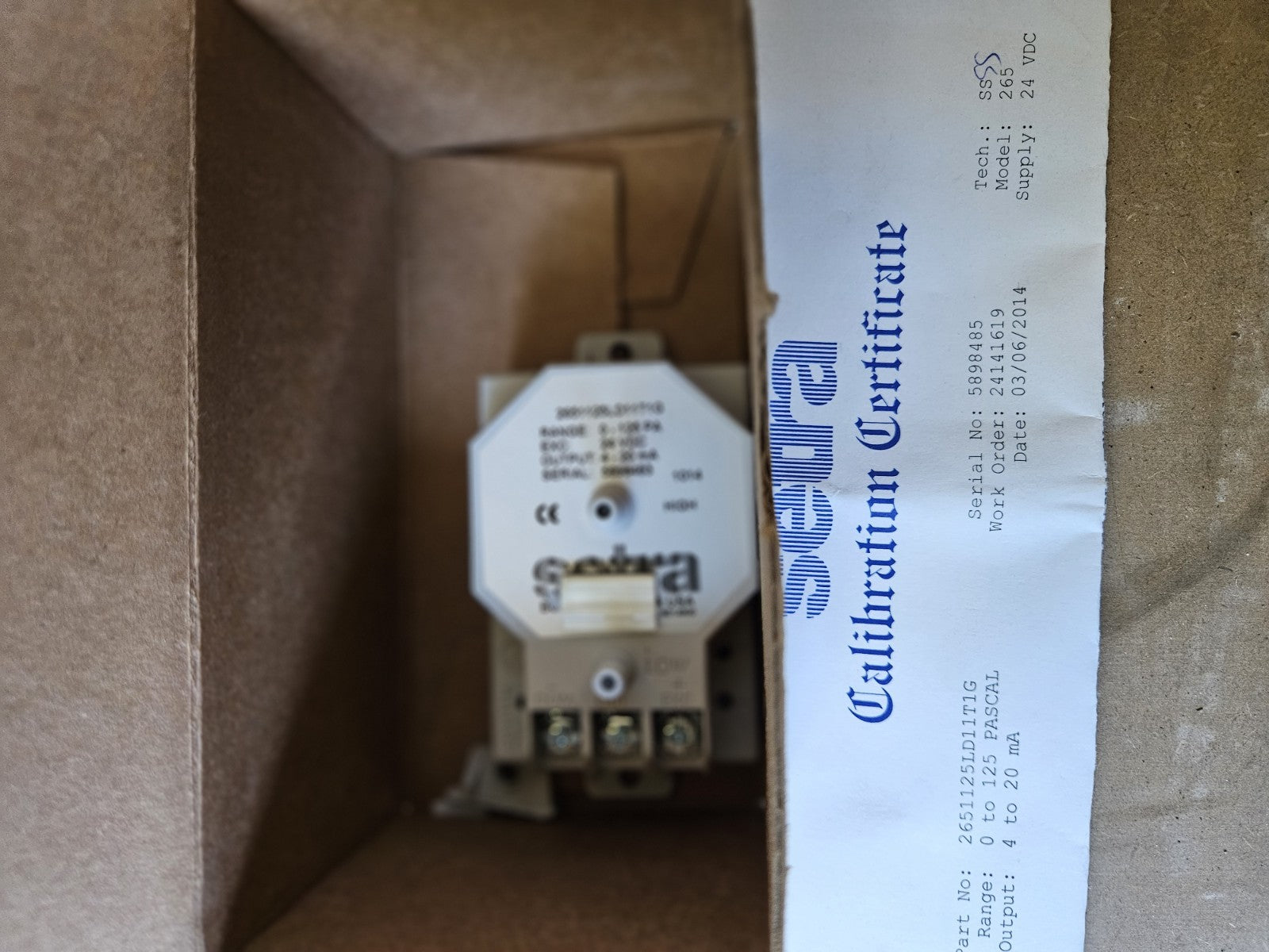 Setra 2651125LD11T1G, 5898483, Differential pressure transmitter sensor New Neu