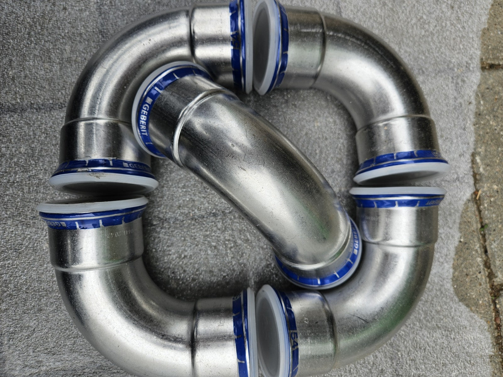 1 x GEBERIT MAPRESS 31108 Edelstahl Bogen 90° d 54 mmNeu INOX new