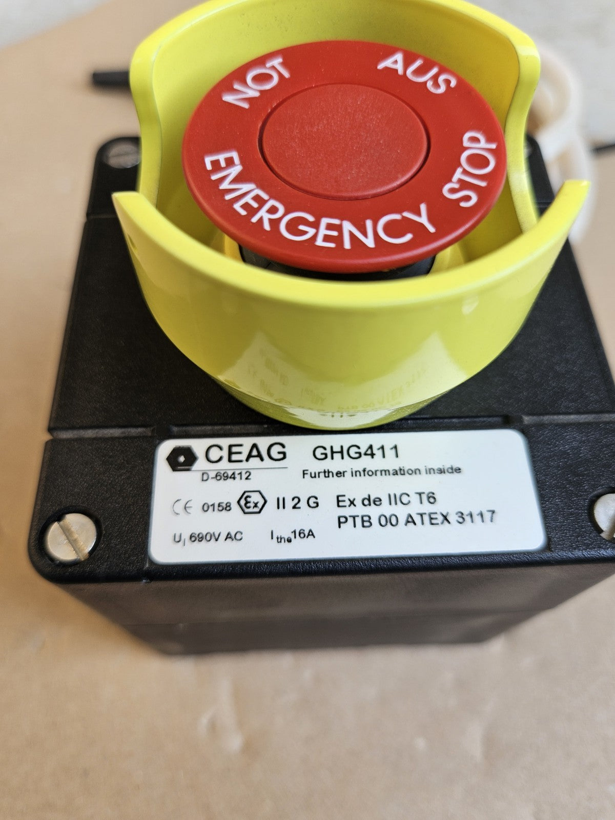 1 x Ceag Ex-Not-Schalter 229557 GHG 411 818 0 R 0188, Neu Unused See Pictures