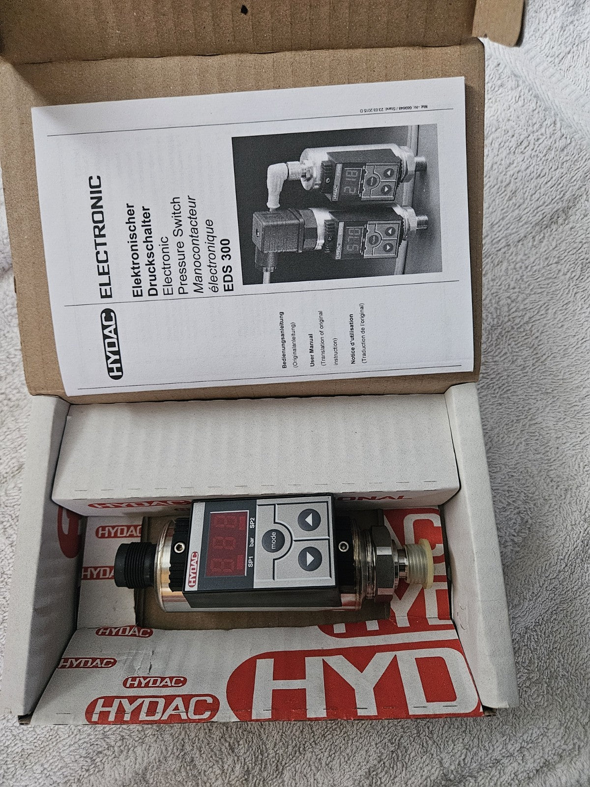 Hydac EDS 344-2-400-000 DRUCKSENSOR 906423 Pressure Sensor New In Box Neu