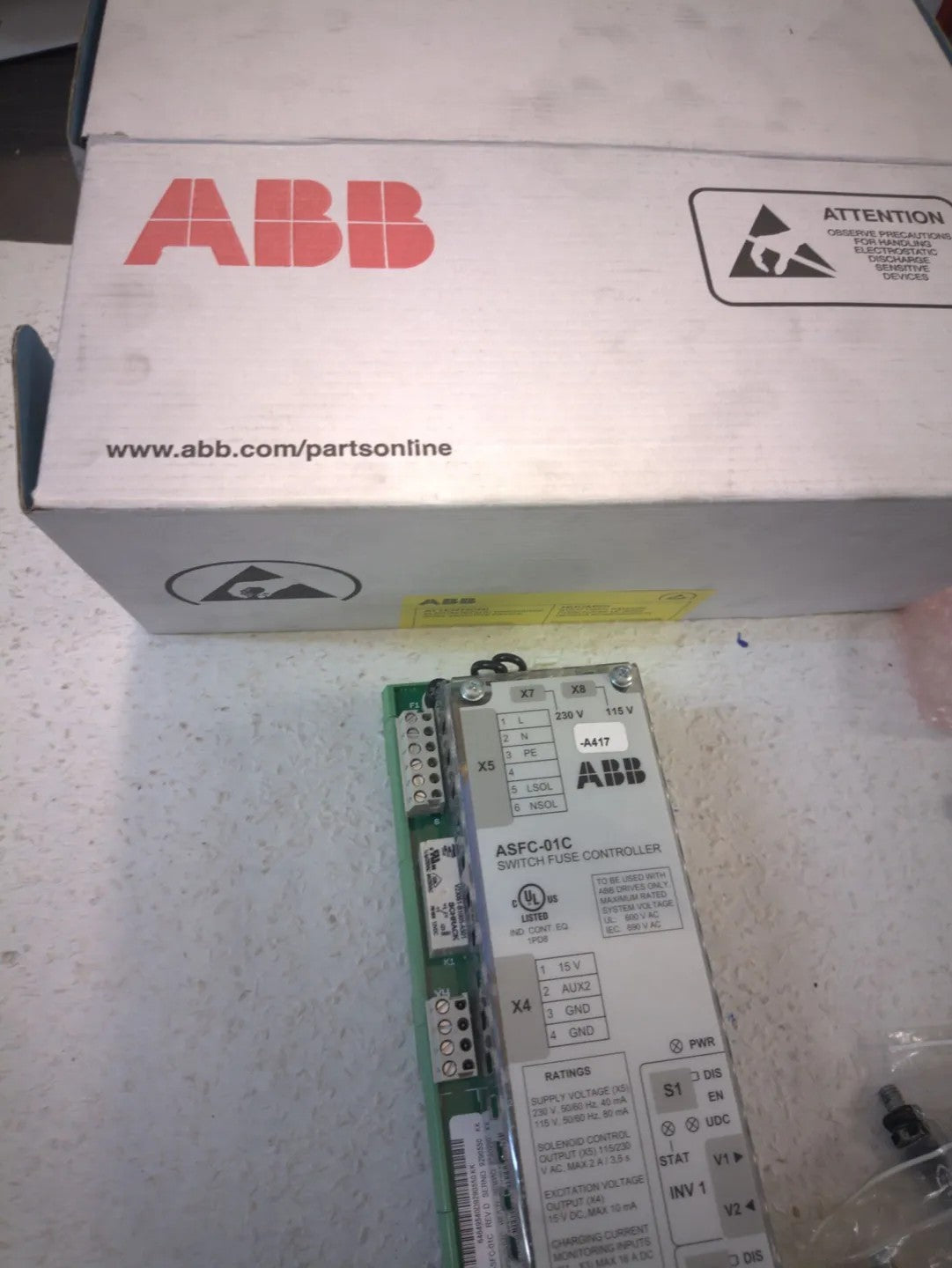 1 x ABB ASFC-01C Rev. D 64649540 SWITCH FUSE CONTROLLER neu/ovp, Sealed!!!