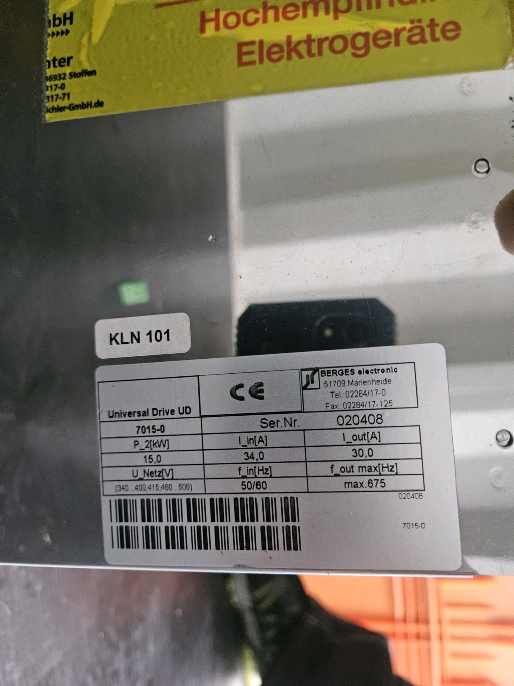 Berges Universal Drive UD 7015-0 Inverter 15KW 400V UD 7000 NEU New Unused