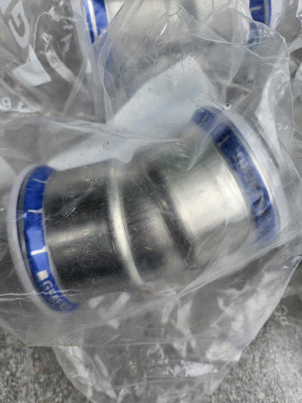 1 x Geberit Mapress Edelstahl 15 ° Bogen, DN 50 i/i, dø 54 mm,36107 Neu New Inox