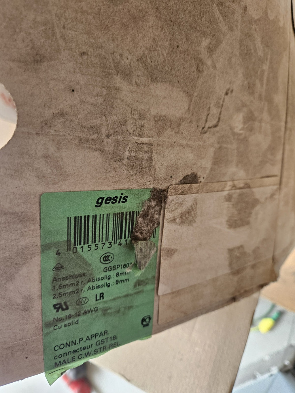 5 x Wieland Gesis GST18i AWG Cu solid CONN.P.APPAR. connecteur MALE C.W.STR-REL